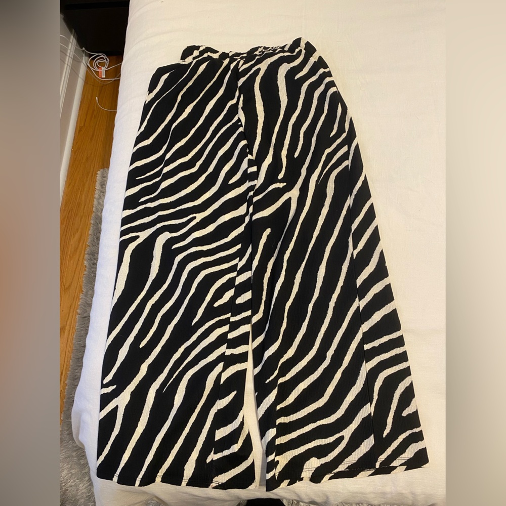 H&M Zebra Print Wide Leg Pants